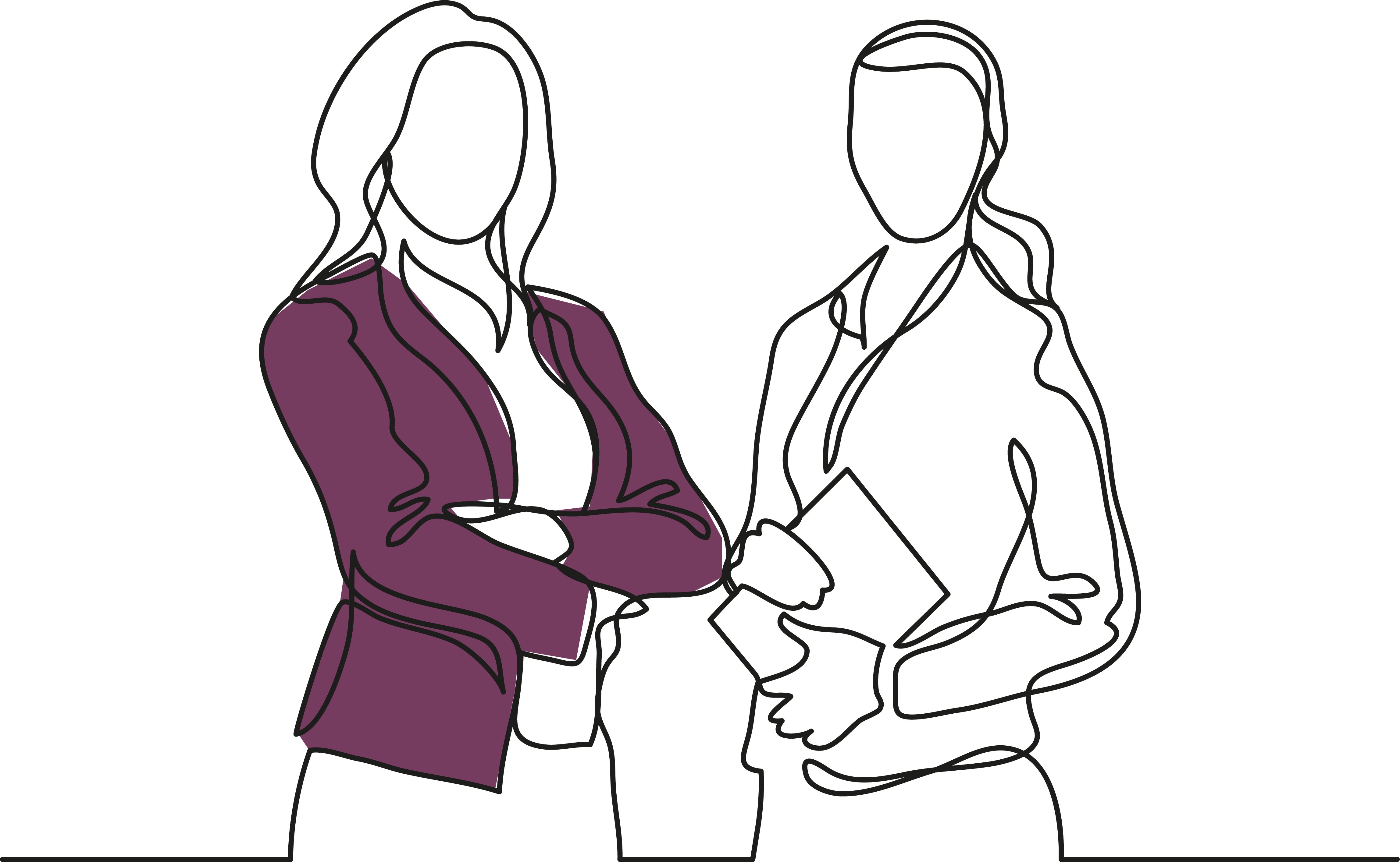 ICTRECHT Illustratie 2 vrouwen - Paars RGB